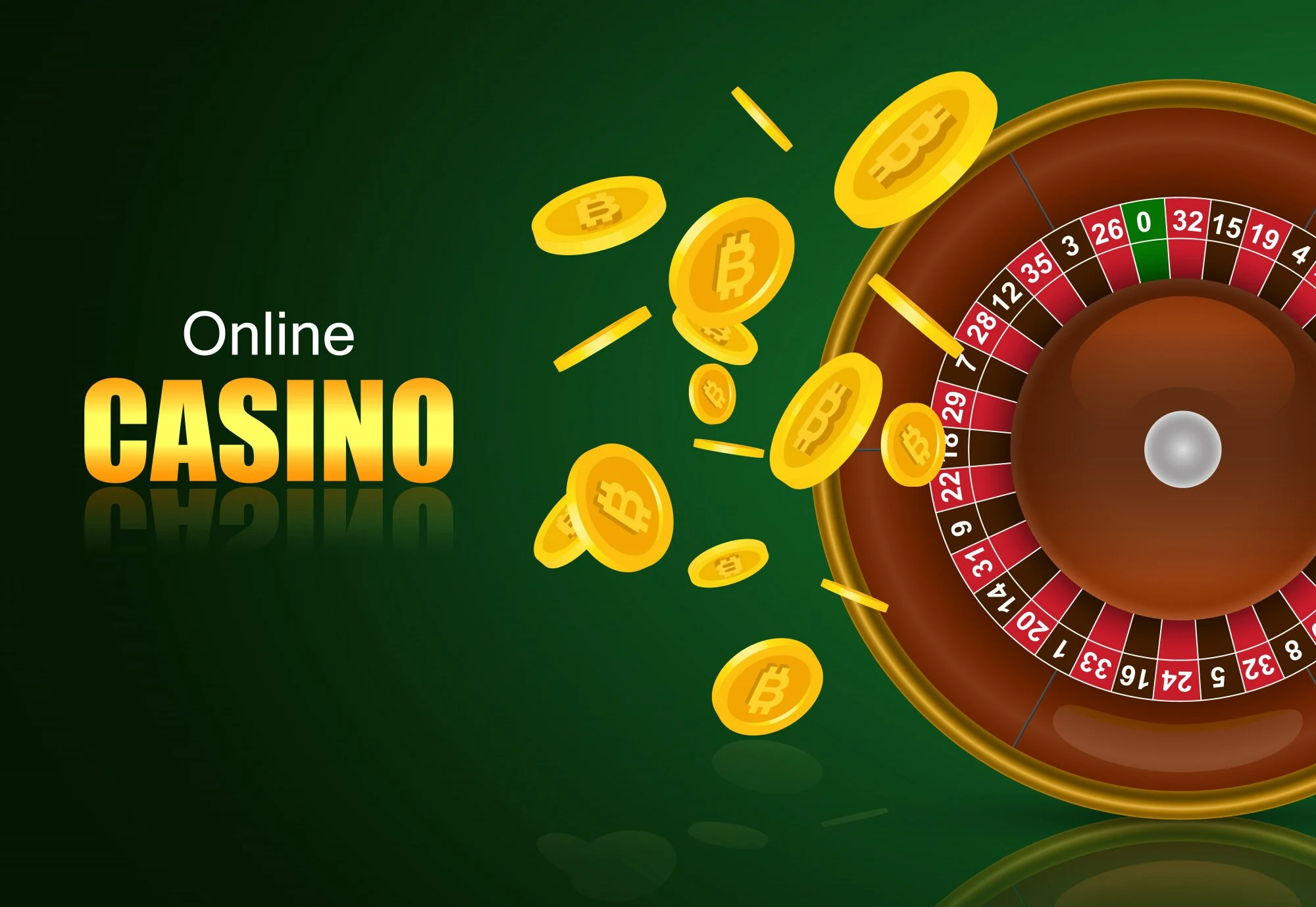 Nettcasino med rulett og flygende gullmynter